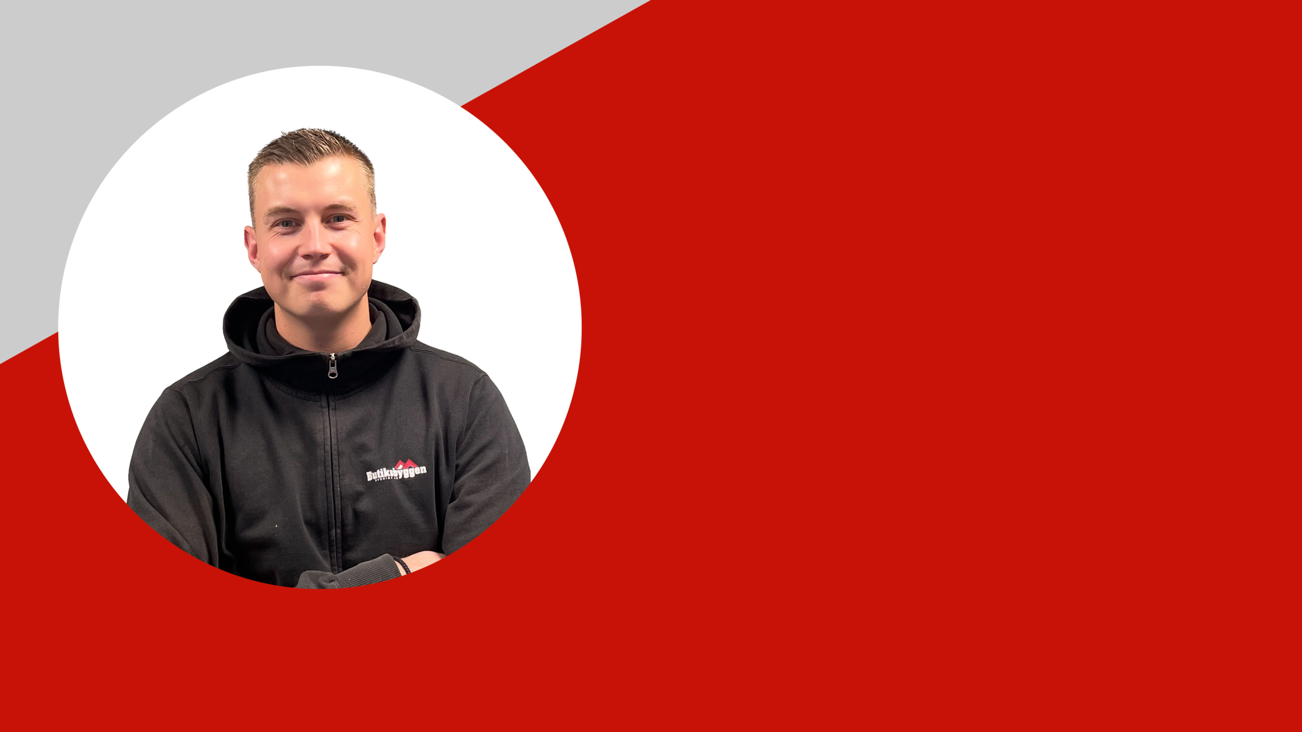 Oliver, snickare på Butiksbyggen, jobbar med att bygga om butiker, restauranger och lokaler, med både projektledning och totalentreprenad